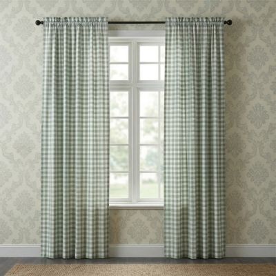 Green Buffalo Check Curtain Panel Set of 2