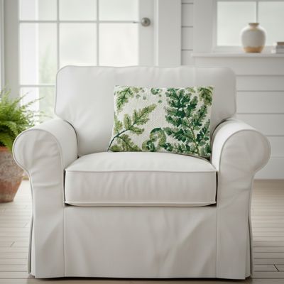 Green Ferns Hooked Accent Pillow
