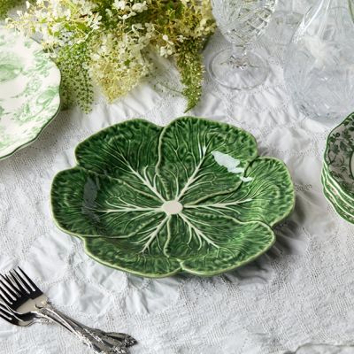 Green Glazed Garden Cabbage Dinner Plate
