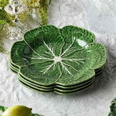 Green Glazed Garden Cabbage Dinner Plate