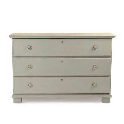 Greenish Gray Classic 3 Drawer Chest