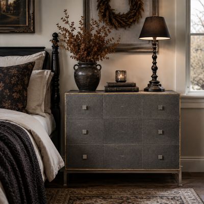 Grey Shagreen Luxe 3 Drawer Dresser