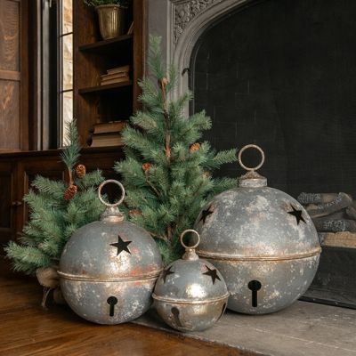 Grey Star Cutout Decorative Sleigh Bell
