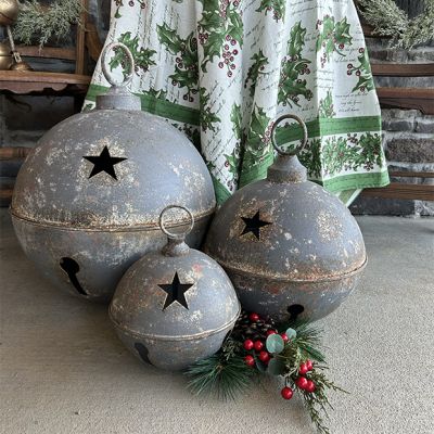 Grey Star Cutout Decorative Sleigh Bell