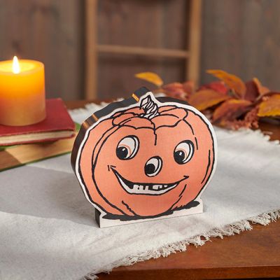 Grinning Pumpkin Halloween Shelf Sitter