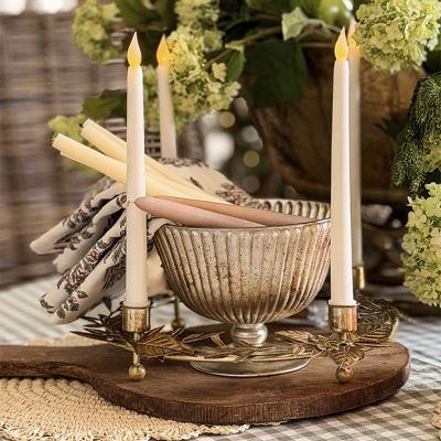 Grooved Glass Pedestal Display Bowl