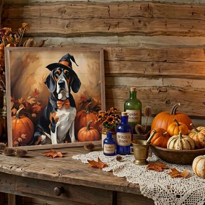 Halloween Basset Hound Framed Wall Art