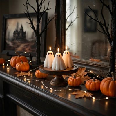Halloween Ghost Candle Set of 3