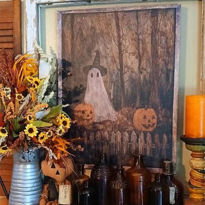 Halloween Ghost Canvas Wall Art