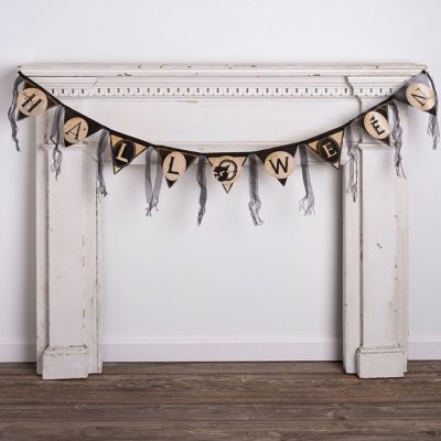 Halloween Paper and Fabric Pennant Banner