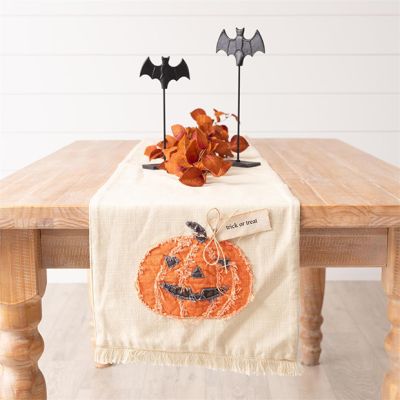 Halloween Pumpkin Fringed Table Runner