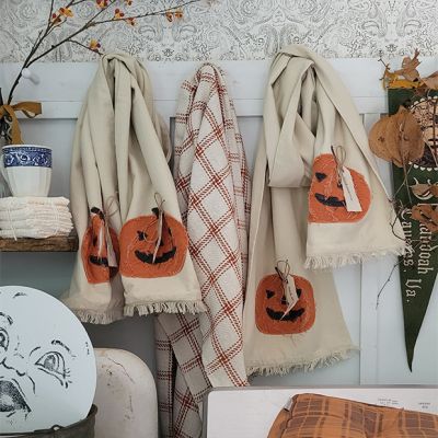 Halloween Pumpkin Fringed Table Runner