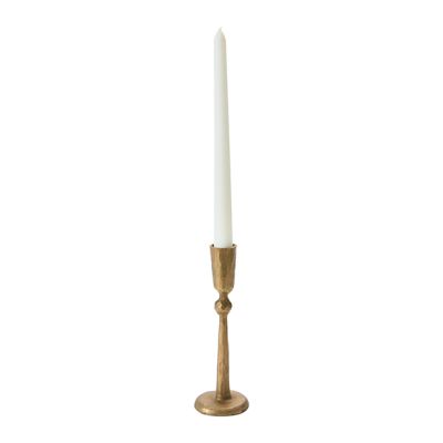 Hammered Gold Metal Taper Candle Holder 7 Inch