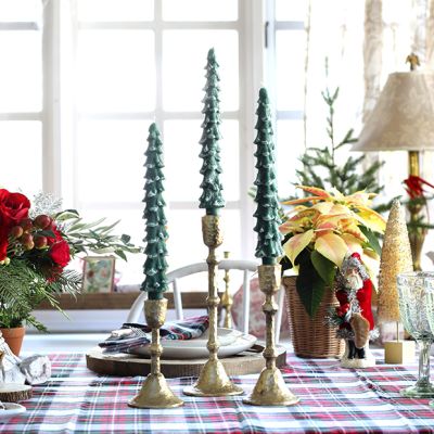 Hammered Metal Taper Candlestick Set of 3