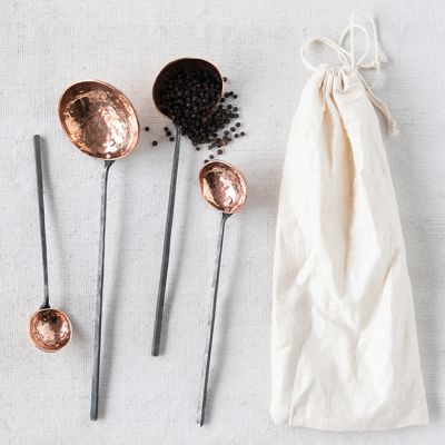 Hammered Texture Ladles Set of 4 With Bag