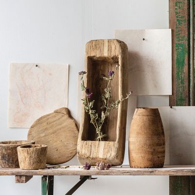 Hand Carved Indian Dough Bowl
