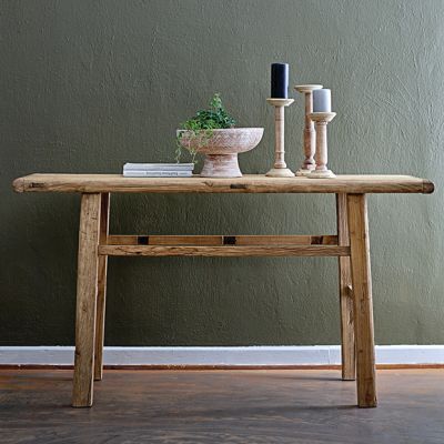 Hand Carved Reclaimed Wood Table