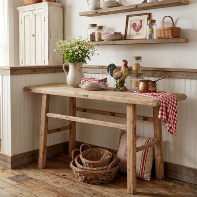 Hand Carved Reclaimed Wood Table