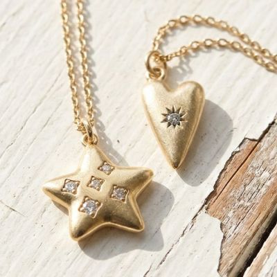 Hand Cast Gold Tone Celestial Necklace