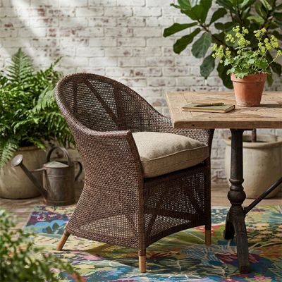 Hand Finished Rattan Accent Chair with Cushion