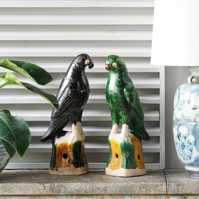 Hand Painted Exotic Bird Set of 2