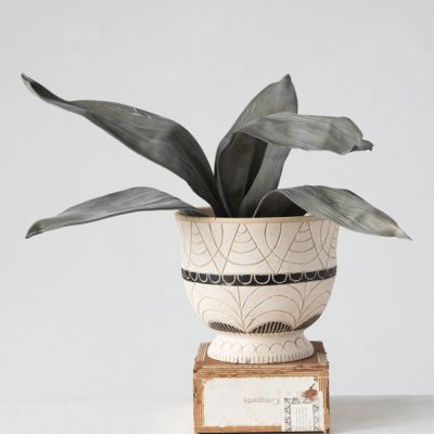 Hand Painted Modern Terracotta Planter