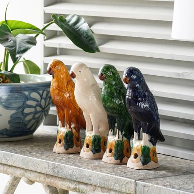 Hand Painted Porcelain Bird Set of 4