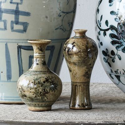Hand Painted Porcelain Bud Vase Set of 2
