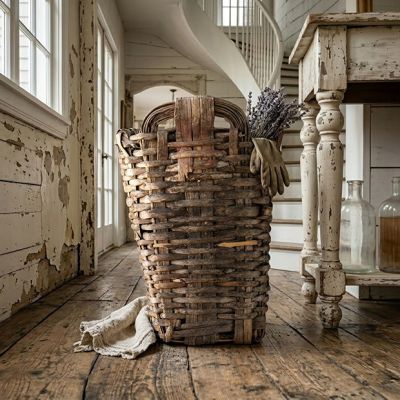 Handcrafted Vintage Grape Basket