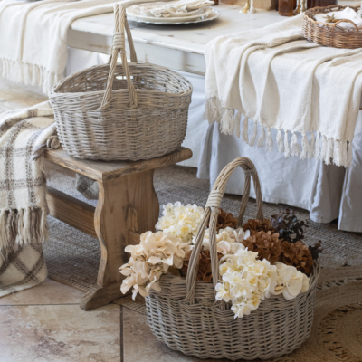 Handled Flea Market Baskets Set of 2