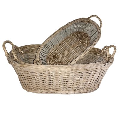 Handled Oval Market Baskets Set of 3