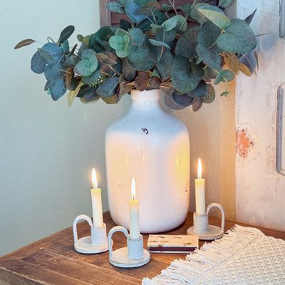 Handled Stoneware Taper Holder