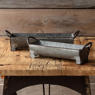 Handled Trough Tray Set of 2