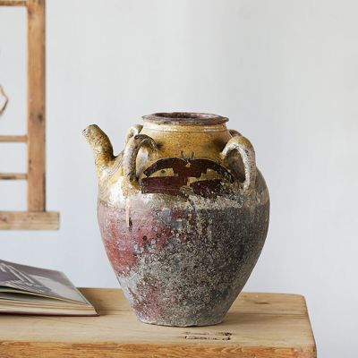 Handmade Handled Makou Pottery Jar