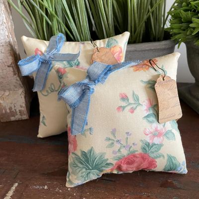 Handmade Mini Floral Pillow Bowl Fillers Set of 2