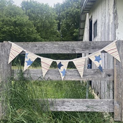 Handmade Patriotic Quilted Pennant Banner