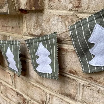 Handmade Primitive Christmas Tree Garland