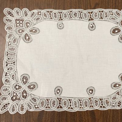 Handmade Silver Lace Scalloped Placemat