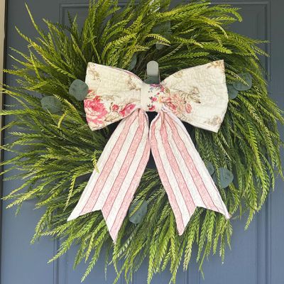 Handmade Vintage Floral Fabric Bow