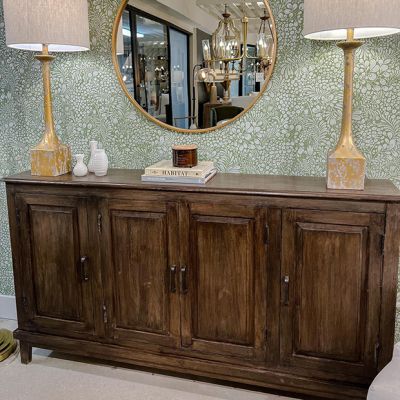 Handsome 4 Door Wood Console Cabinet