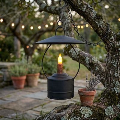 Hanging Black Metal Nook Lantern with Timer