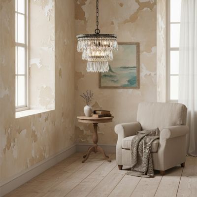 Hanging Crystals Tiered Chandelier