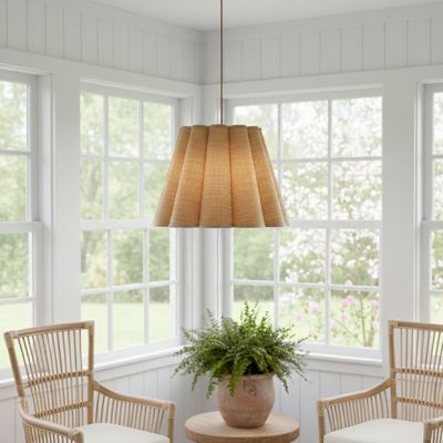 Hanging Pendant Light with Scalloped Shade