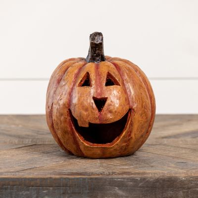 Happy Big Mouth Decorative Pumpkin 8 Inch