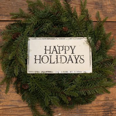 Happy Holidays Hanging Metal Sign Set of 3
