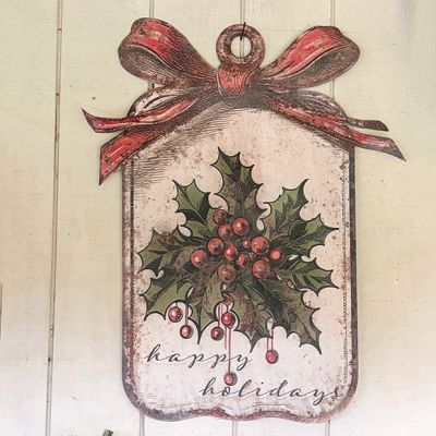 Happy Holidays Metal Dummy Board Sign