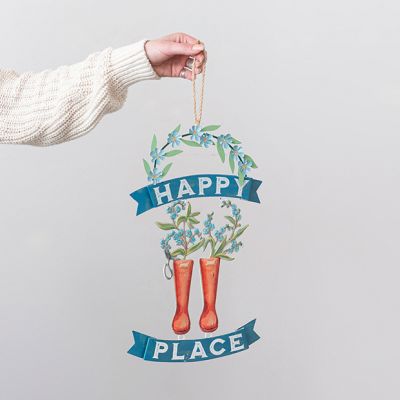 Happy Place Metal Wall Decor