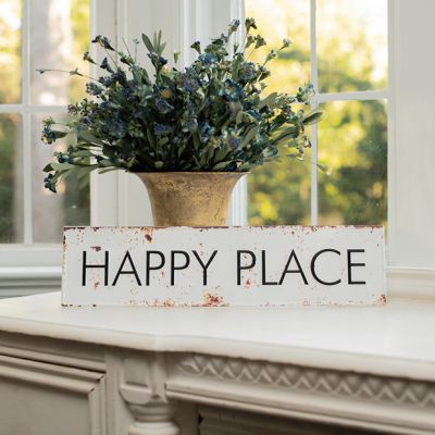 Happy Place Rusty Metal Wall Sign
