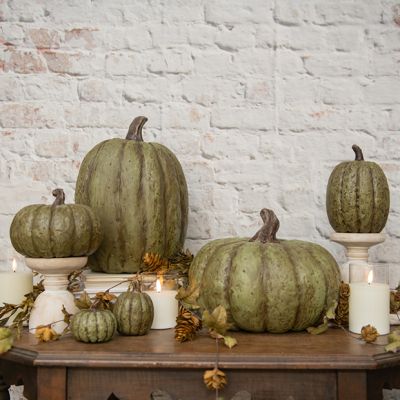Harvest Accents Olive Green Decorative Pumpkin