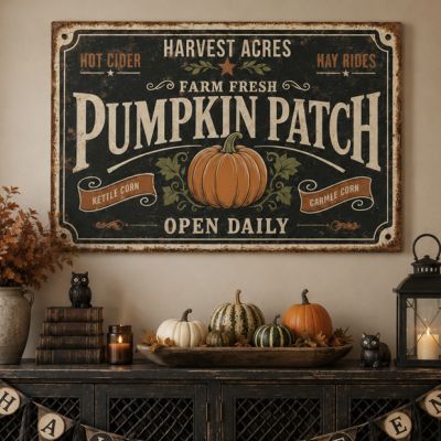 Harvest Acres Pumpkin Patch Canvas Wall Decor